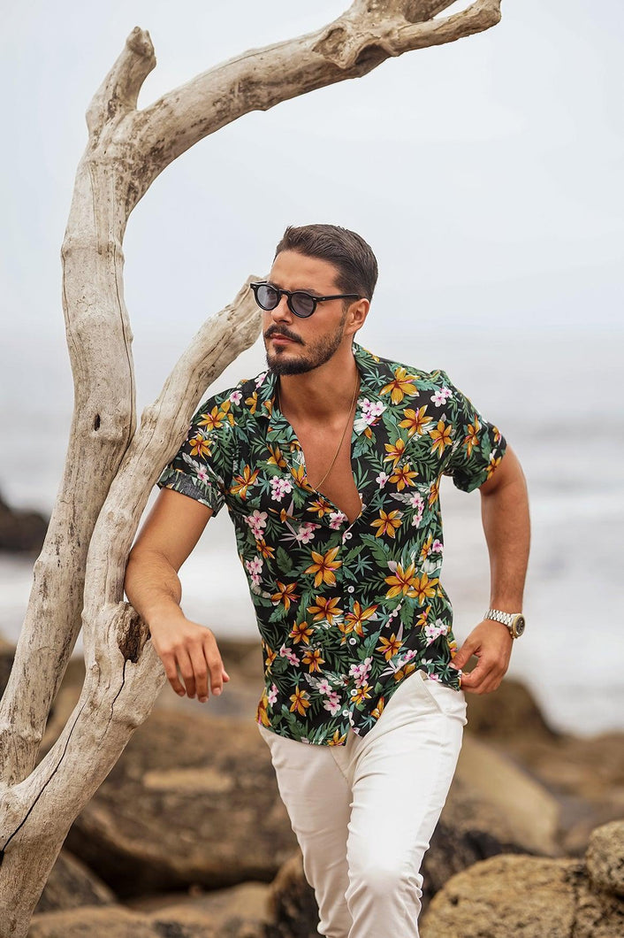 Printed Shirt Yellow FLower - Men Clothing | Leaders in Design & Quality | Donato